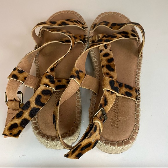 Madewell The Malia Espadrille Cheetah Leopard Sandal Size 9.5 - Picture 7 of 11